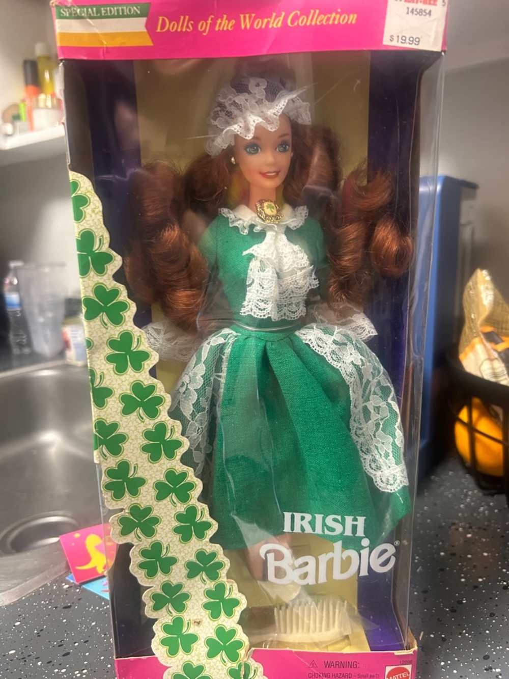 Barbie Green and White Irish Dress Collector Doll